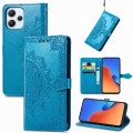 For Xiaomi Redmi 12 5G Mandala Flower Embossed Leather Phone Case(Blue)