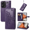 For Xiaomi Redmi Note 13 Pro+ Mandala Flower Embossed Leather Phone Case(Purple)