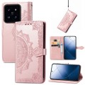 For Xiaomi 14 Pro Mandala Flower Embossed Leather Phone Case(Rose Gold)