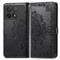 For Xiaomi Redmi K70 Mandala Flower Embossed Leather Phone Case(Black)