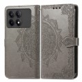 For Xiaomi Redmi K70E Mandala Flower Embossed Leather Phone Case(Grey)