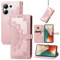 For Xiaomi Redmi Note 13 4G Mandala Flower Embossed Leather Phone Case(Rose Gold)