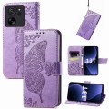 For Xiaomi Redmi K60 Ultra Butterfly Love Flower Embossed Leather Phone Case(Purple)