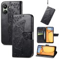 For Xiaomi Redmi 13C Butterfly Love Flower Embossed Leather Phone Case(Black)
