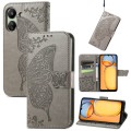 For Xiaomi Redmi 13C Butterfly Love Flower Embossed Leather Phone Case(Grey)