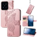 For Xiaomi 14 Butterfly Love Flower Embossed Leather Phone Case(Rose Gold)