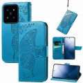 For Xiaomi 14 Pro Butterfly Love Flower Embossed Leather Phone Case(Blue)