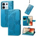 For Xiaomi Redmi Note 13 Pro Butterfly Love Flower Embossed Leather Phone Case(Blue)