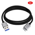 JUNSUNMAY USB 3.0 Male to Micro-B Cord Cable Compatible with Samsung Camera Hard Drive, Length:3m