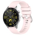 For Huawei Watch GT4 46mm 22mm Liquid Glossy Silver Buckle Silicone Watch Band(Pink)