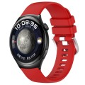 For Huawei Watch 4 22mm Liquid Glossy Silver Buckle Silicone Watch Band(Red)