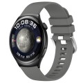 For Huawei Watch 4 22mm Liquid Glossy Silver Buckle Silicone Watch Band(Dark Gray)