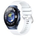 For Huawei Watch 4 Pro 22mm Liquid Glossy Silver Buckle Silicone Watch Band(White)