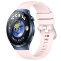For Huawei Watch 4 Pro 22mm Liquid Glossy Silver Buckle Silicone Watch Band(Pink)