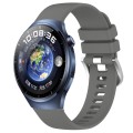 For Huawei Watch 4 Pro 22mm Liquid Glossy Silver Buckle Silicone Watch Band(Dark Gray)