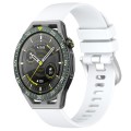 For Huawei Watch GT3 SE 22mm Liquid Glossy Silver Buckle Silicone Watch Band(White)