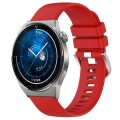 For Huawei Watch GT3 Pro 46mm 22mm Liquid Glossy Silver Buckle Silicone Watch Band(Red)