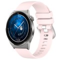 For Huawei Watch GT3 Pro 46mm 22mm Liquid Glossy Silver Buckle Silicone Watch Band(Pink)