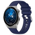 For Huawei Watch GT3 Pro 46mm 22mm Liquid Glossy Silver Buckle Silicone Watch Band(Dark Blue)