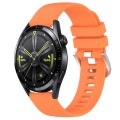 For Huawei Watch GT3 46mm 22mm Liquid Glossy Silver Buckle Silicone Watch Band(Orange)