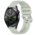 For Huawei Watch GT3 46mm 22mm Liquid Glossy Silver Buckle Silicone Watch Band(Green)