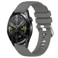 For Huawei Watch GT3 46mm 22mm Liquid Glossy Silver Buckle Silicone Watch Band(Dark Gray)