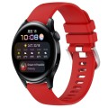 For Huawei Watch 3 22mm Liquid Glossy Silver Buckle Silicone Watch Band(Red)
