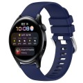 For Huawei Watch 3 22mm Liquid Glossy Silver Buckle Silicone Watch Band(Dark Blue)