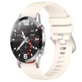 For Huawei Watch GT2 46mm 22mm Liquid Glossy Silver Buckle Silicone Watch Band(Starlight Color)