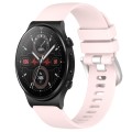 For Huawei Watch GT2 Pro 22mm Liquid Glossy Silver Buckle Silicone Watch Band(Pink)