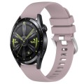 For Huawei Watch GT3 42mm 20mm Liquid Glossy Silver Buckle Silicone Watch Band(Purple)