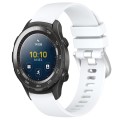 For Huawei Watch 2 20mm Liquid Glossy Silver Buckle Silicone Watch Band(White)