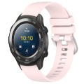 For Huawei Watch 2 20mm Liquid Glossy Silver Buckle Silicone Watch Band(Pink)