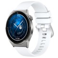 For Huawei Watch GT3 Pro 43mm 20mm Liquid Glossy Silver Buckle Silicone Watch Band(White)