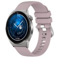 For Huawei Watch GT3 Pro 43mm 20mm Liquid Glossy Silver Buckle Silicone Watch Band(Purple)