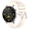 For Huawei Watch GT4 41mm 18mm Liquid Glossy Silver Buckle Silicone Watch Band(Starlight Color)