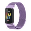 For Fitbit Charge 6 Milan Magnetic Metal Steel Mesh Watch Band(Purple)