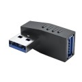 ENKAY USB 3.0 Adapter 90 Degree Angle Male to Female Combo Coupler Extender Connector, Angle:Horizon