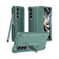 For Samsung Galaxy Z Fold4 Diamond Case-film Integral Hinge Shockproof Phone Case with Pen(Green)