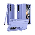 For Samsung Galaxy Z Fold3 5G Diamond Case-film Integral Hinge Shockproof Phone Case with Pen(Purple