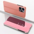 For Xiaomi Redmi Note 12 4G Plated Mirror Horizontal Flip Leather Phone Case with Holder(Rose Gold)