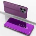 For Xiaomi Redmi Note 12 4G Plated Mirror Horizontal Flip Leather Phone Case with Holder(Purple)