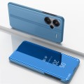 For Xiaomi Redmi Note 13 Pro+ Plated Mirror Horizontal Flip Leather Phone Case with Holder(Blue)