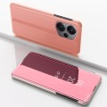 For Xiaomi Redmi Note 13 Pro 4G Plated Mirror Horizontal Flip Leather Phone Case with Holder(Rose Go