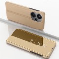 For Xiaomi Redmi Note 13 Pro 4G Plated Mirror Horizontal Flip Leather Phone Case with Holder(Gold)