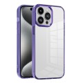 For iPhone 15 Pro Max Ice Color Clear PC Hybrid TPU Phone Case(Purple)