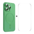 For iPhone 15 Pro Max ENKAY MagSafe Matte TPU Phone Case with Lens Film & Screen Glass Film(Green)