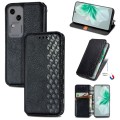 For vivo S18 Cubic Grid Pressed Magnetic Leather Phone Case(Black)
