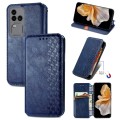 For vivo S18 Pro Cubic Grid Pressed Magnetic Leather Phone Case(Blue)