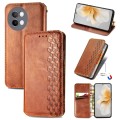 For vivo S18e Cubic Grid Pressed Magnetic Leather Phone Case(Brown)